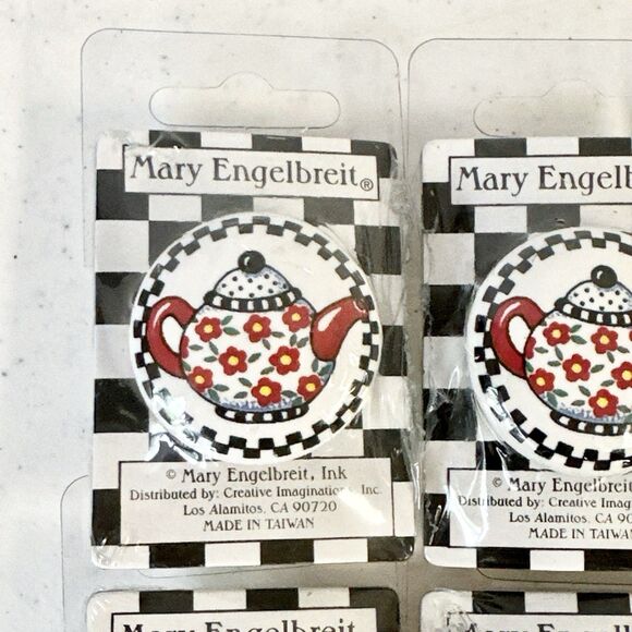 Mary Engelbreit Vintage Drawer‎ Pulls Teapot Set Of 6  New In Original Packaging - Picture 3 of 7